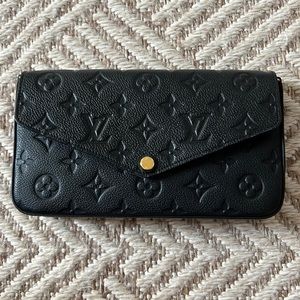 Louis Vuitton Felicie Pochette Monogram Empreinte Leather in Noir